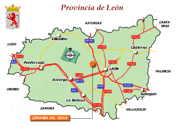 Mapa de la provincia de León